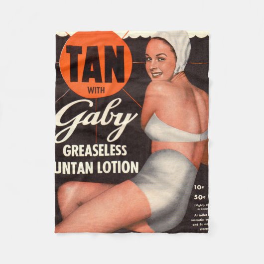 1950 Gaby Suntan Lotion ad Fleecedecke (Vorderseite)