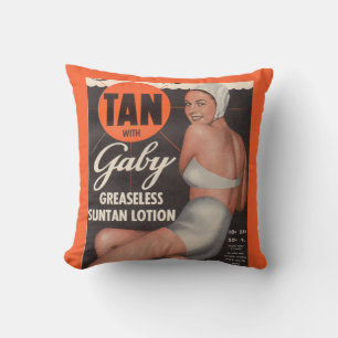 1950 Gaby Suntan Lotion ad Kissen