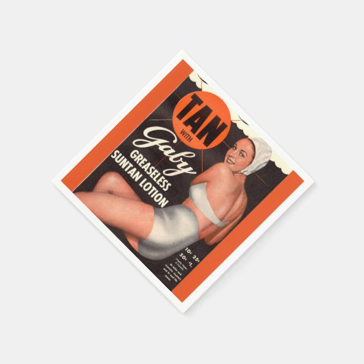 1950 Gaby Suntan Lotion ad Serviette (Ecke)