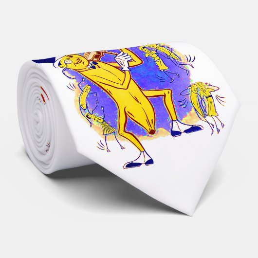 1950 Gedreht Notendruck in Banana Krawatte (Gerollt)