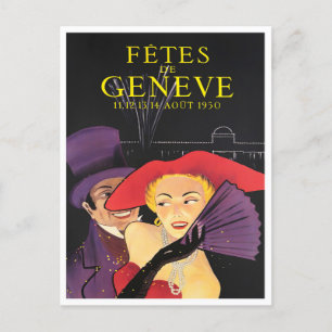 1950 Genf Schweiz Vintage-Reise-Postkarte Postkarte