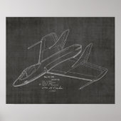 1950 Jet Flugzeug Patent Art Zeichnend Print Poster (Vorne)
