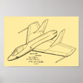 1950 Jet Flugzeug Patent Art Zeichnend Print Poster (Vorne)