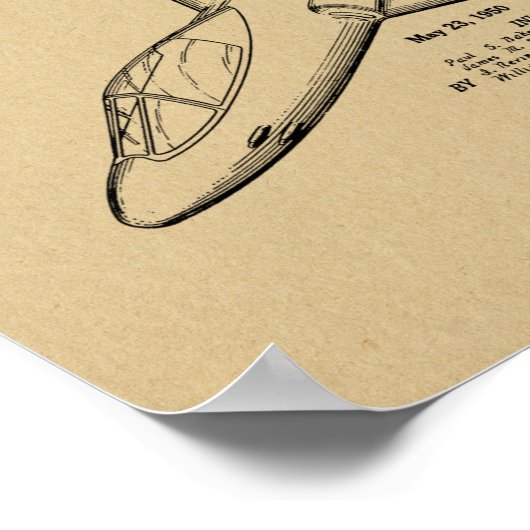 1950 Jet Flugzeug Patent Art Zeichnend Print Poster (Ecke)