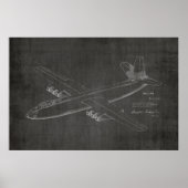 1950 Jet Flugzeug Patent Art Zeichnend Print Poster (Vorne)
