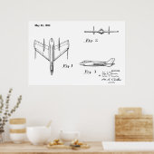 1950 Jet-Flugzeug-Patent Zeichnend Kunstdruck Poster (Küche)
