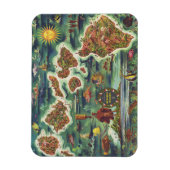 1950 Karte von Hawaii Joseph Feher Oil Paint Magnet (Vertikal)