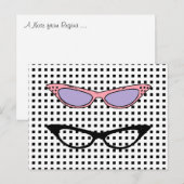 1950 Katzen-Augenbrillen-Merkkarte Postkarte (Vorne/Hinten)