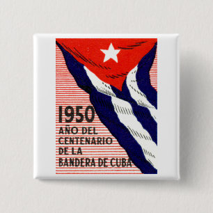 1950 Kubaner-Flaggen-Plakat Button