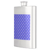 1950 lila blaue weiße Punkte Flachmann (Links)