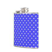 1950 lila blaue weiße Punkte Flachmann (Links)