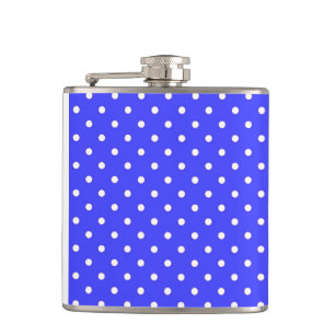 1950 lila blaue weiße Punkte Flachmann