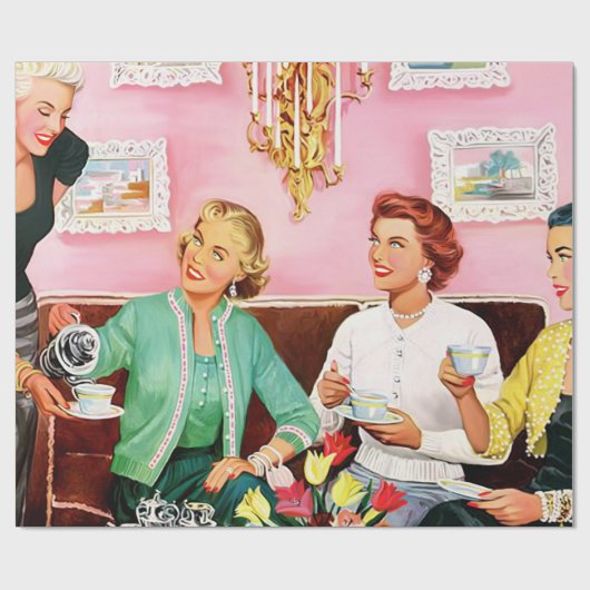 1950 Nachmittagstee Geschenkpapier (Flach)