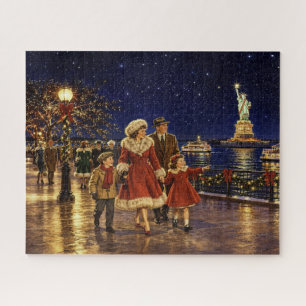 1950 New Yorker Weihnachtsstatue Liberty Wagner Pa Puzzle
