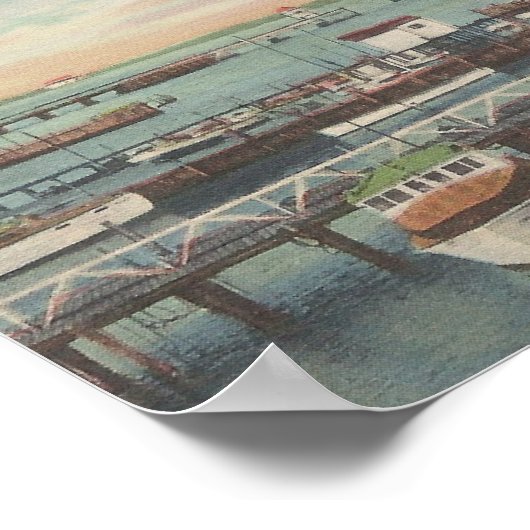 1950 Ocean City, MD Charter Fishing Boat Dock Poster (Ecke)