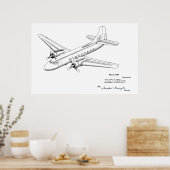 1950 Passagierflugzeug-Patent Art Zeichnend Druck Poster (Küche)