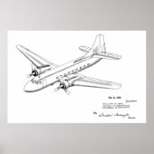 1950 Passagierflugzeug-Patent Art Zeichnend Druck Poster (Vorne)