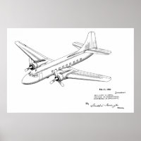 1950 Passagierflugzeug-Patent Art Zeichnend Druck