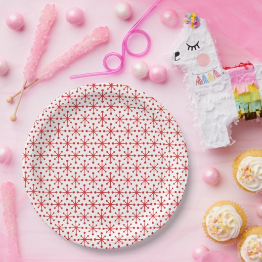 1950 Retro-Star-Muster Pappteller (Party)