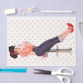 1950 Rockabilly Pinup Milkshake Maven Decoupage Seidenpapier (Handwerk)