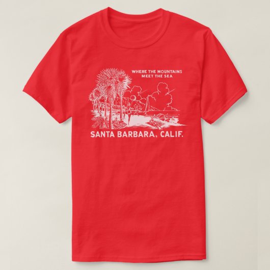 1950 Santa Barbara Kalifornien T-Shirt (Design vorne)