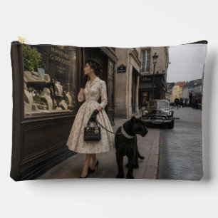 1950 Schaufensterbummel mit einem schwarzen Panthe Zubehörtasche