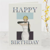 1950 Vintage Abend Handschuhe Glücklicher Geburtst Karte (Gelbe Blume)