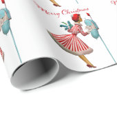 1950 Vintage Dame, die Weihnachtsbriefe prüft Geschenkpapier (Rolleneckpunkt)