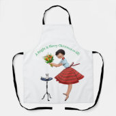 1950 Vintage Dame mit Blume Schürze (Vorderseite)