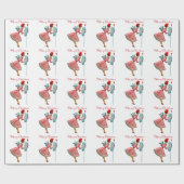 1950 Vintage Dame überprüft Weihnachtspost Geschenkpapier (Flach)
