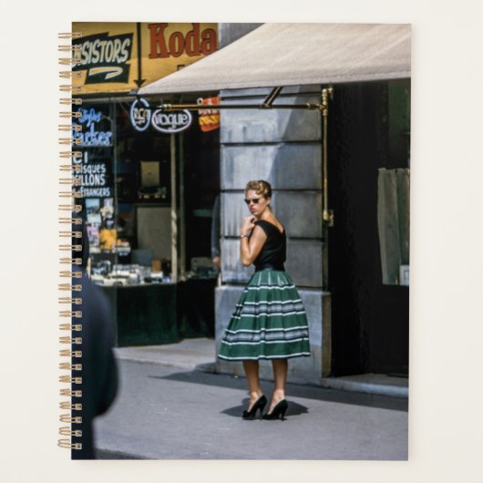 1950 Vintage Frau französische Straßenmode Planer (Vorderseite)