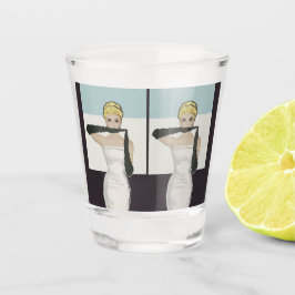 1950 Vintage Frau mit Abend-Handschuhen Schnapsglas