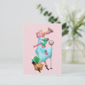 1950 Vintage Frauen Postkarte (Stehend Vorderseite)