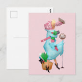 1950 Vintage Frauen Postkarte (Vorne/Hinten)