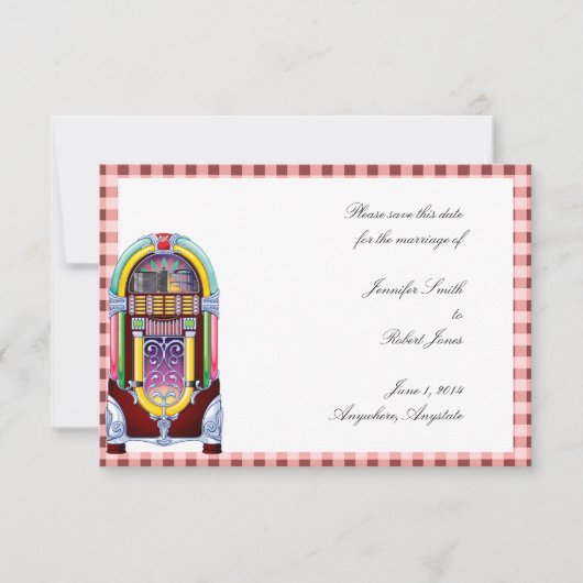 1950 Vintage Jukebox Save the Date (Vorderseite)