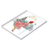 1950 Vintage Lady Posting Weihnachtsgrüße Notizblock (Linke Seite)