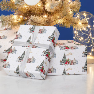 1950 Vintage Lady Weihnachtseinkäufe Geschenkpapier