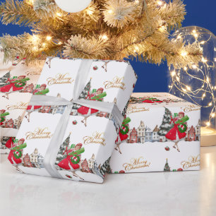 1950 Vintage Lady Weihnachtseinkäufe Geschenkpapier