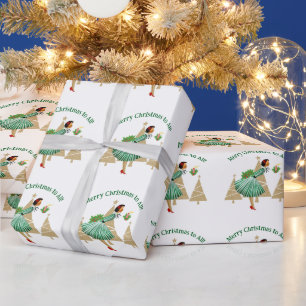 1950 Vintage Lady Weihnachtsgrüße Geschenkpapier