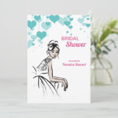 1950 Vintage Wedding Brautparty Einladung (Stehend Vorderseite)