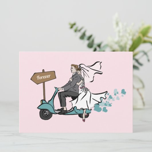 1950 Vintage Wedding Einladung (Stehend Vorderseite)