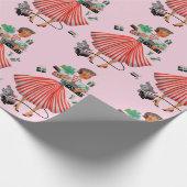 1950 Vintage Weihnachtsfrau Geschenkpapier (Ecke)