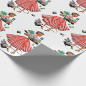 1950 Vintage Weihnachtsfrau Geschenkpapier (Ecke)