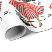 1950 Vintage Weihnachtsfrau Geschenkpapier (Rolleneckpunkt)