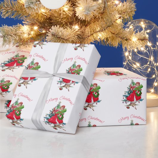 1950 Vintage Weihnachtsfrau Geschenkpapier (Feiertage)