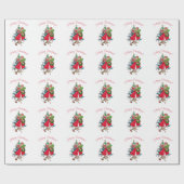 1950 Vintage Weihnachtsfrau Geschenkpapier (Flach)