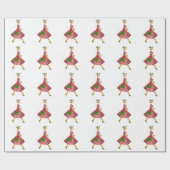 1950 Vintage Weihnachtsfrau Geschenkpapier (Flach)