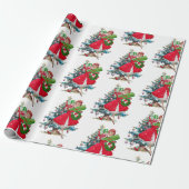 1950 Vintage Weihnachtsfrau Geschenkpapier (Ungerollt)