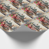 1950 Vintage Weihnachtsfrau Geschenkpapier (Ecke)