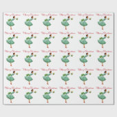 1950 Vintage Weihnachtsfrau Geschenkpapier (Flach)